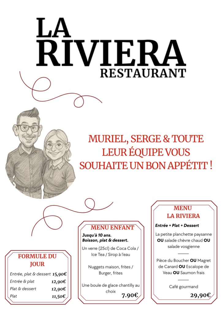 carte restaurant site menu la riviera