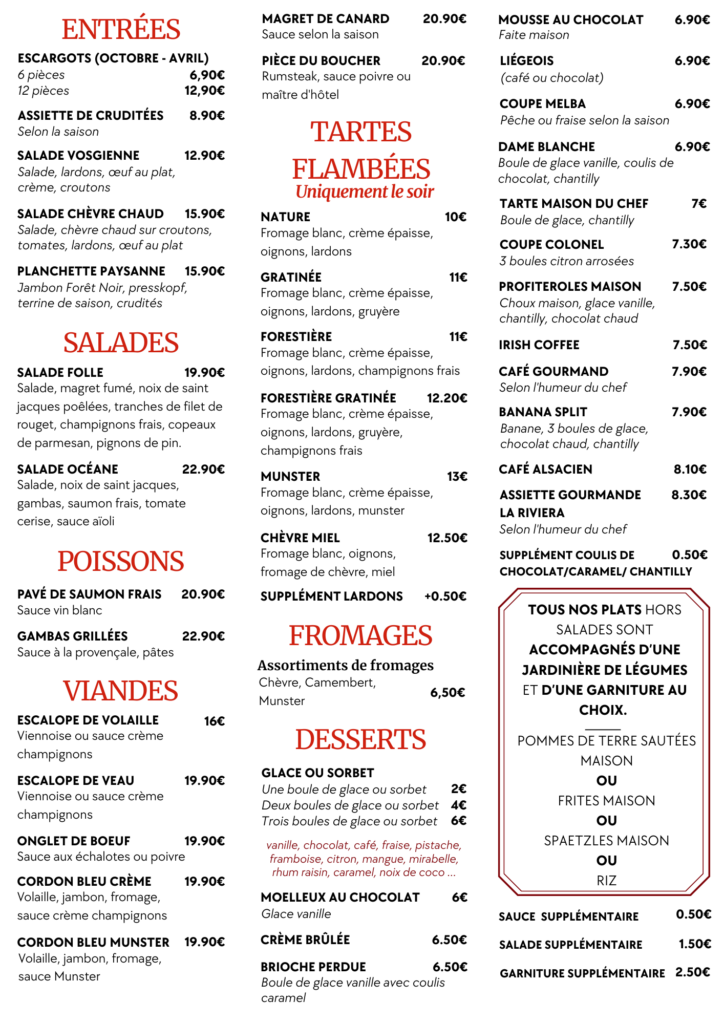 menu la riviera restaurant hombourg haut traditionel alsacien